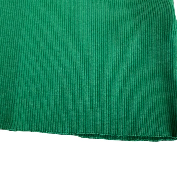 Nation LTD Kenzie Flounce Sleeve Tee Emerald Green Ribbed Top Size Small Holiday - Picture 5 of 11